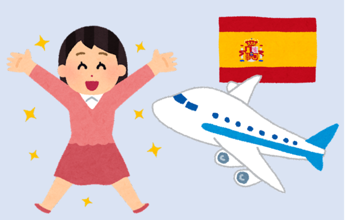 イラスト　スペインから帰国