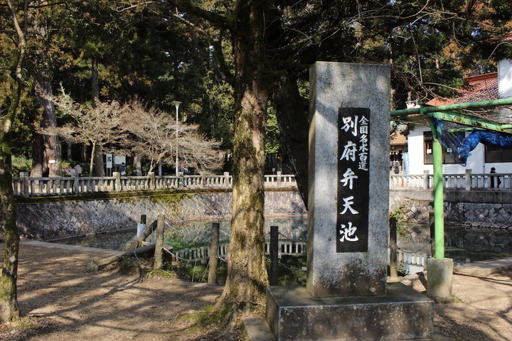 美しい湧き水を湛えた青の絶景「別府弁天池」